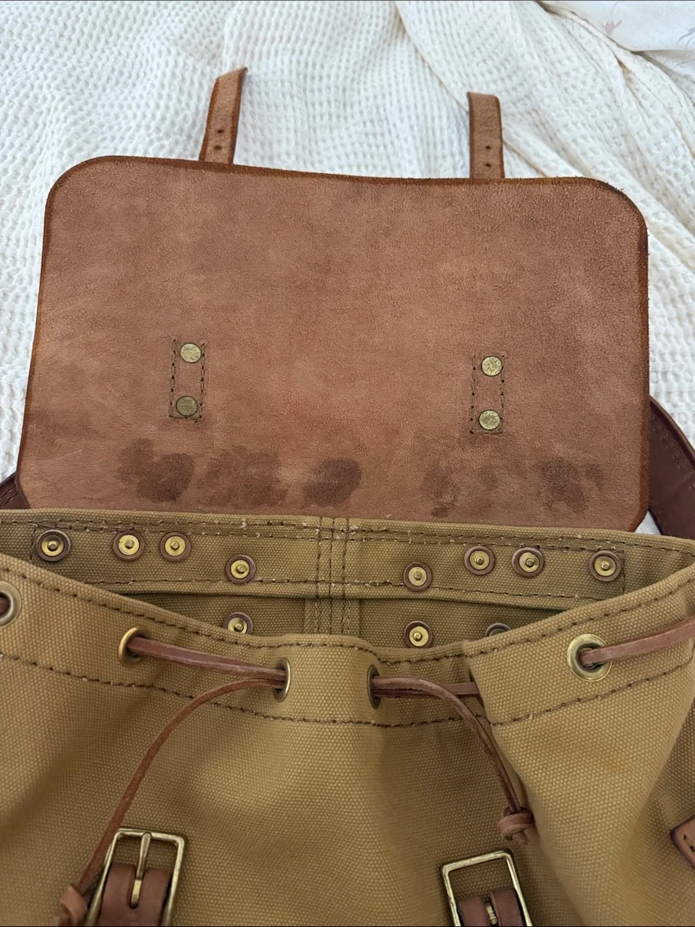 Thrux Lawrence backpack leather and canvas NEW SEE DESCRIPTION